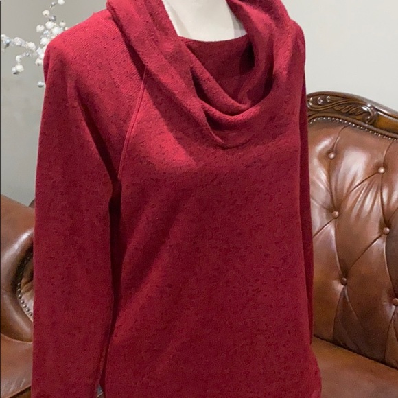 Ideology Womens Cowl Neck Pullover Top Red - Picture 5 of 5